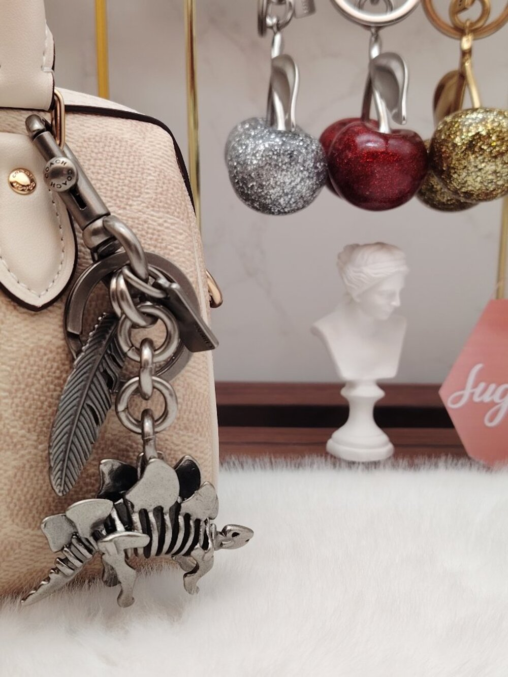 Coach Stegosaurus Steggy Rexy key Fob Bag Charm Keychain  Coach Bag Accessories - Picture 10 of 10